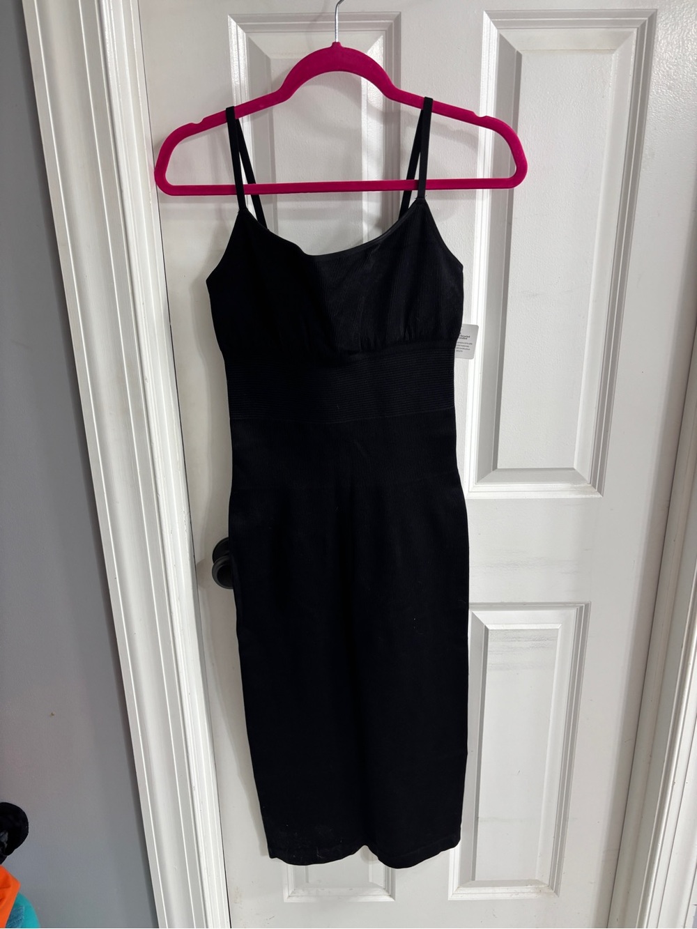 Classic Black Midi Spaghetti-Strap Body Dress